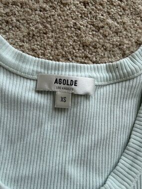 AGOLDE Mint Ribbed Tank Top